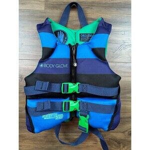 Body Glove Life Jacket Segmented Design Child 33-55lbs Blue Green USCG Approved